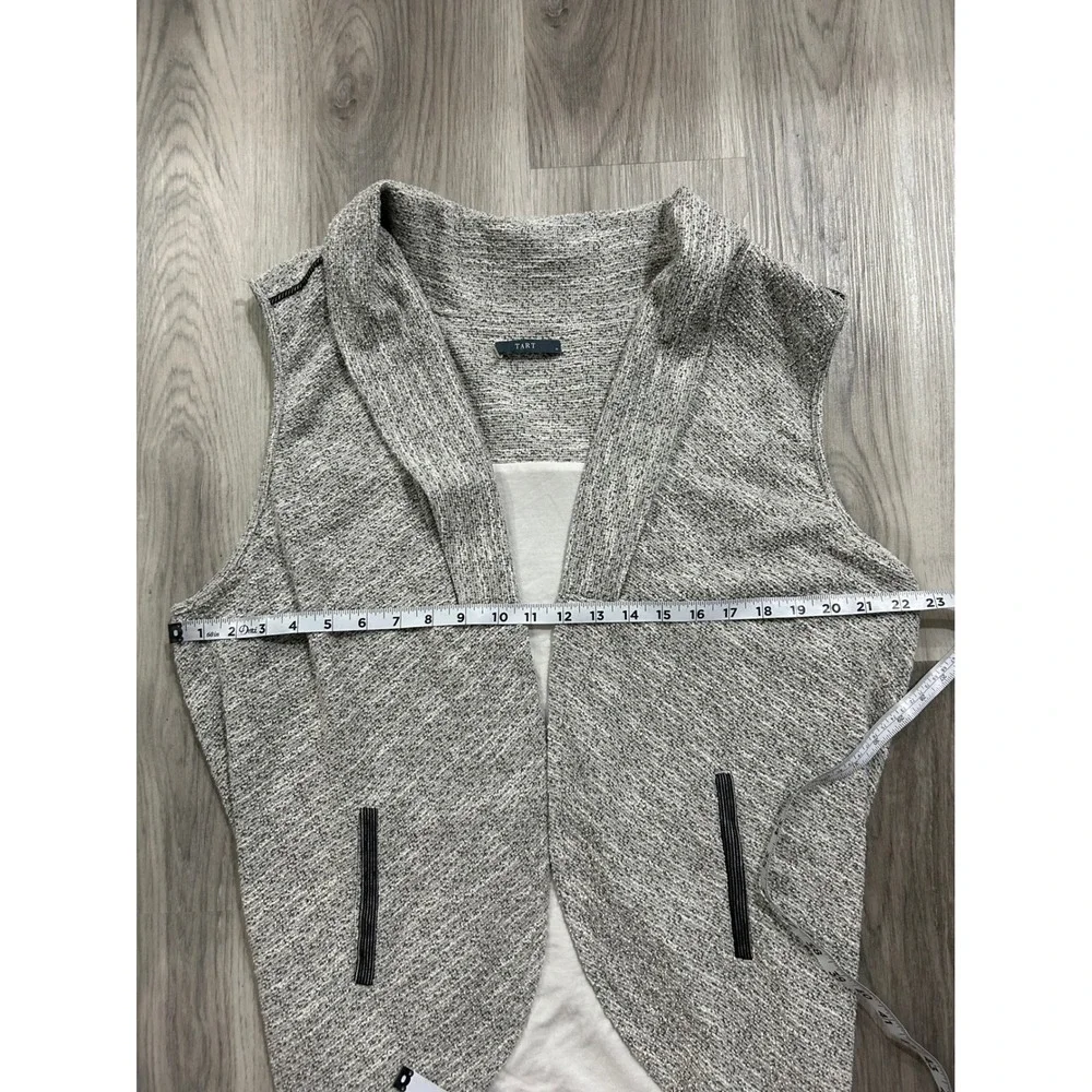 Tart Womens Grey Marled Sleeveless Open Front Shawl‎ Collar Vest M Minimalist